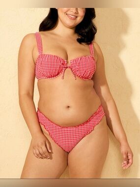 Women’s Gingham Seersucker Bikini Set-Small